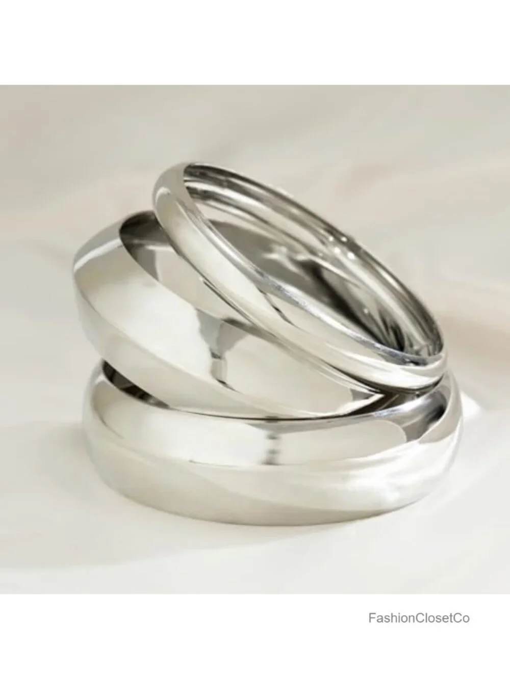 Chunky Hammered Cuff Bracelet Bangle Open Stack Wrist Cuff Wide Silver Plated